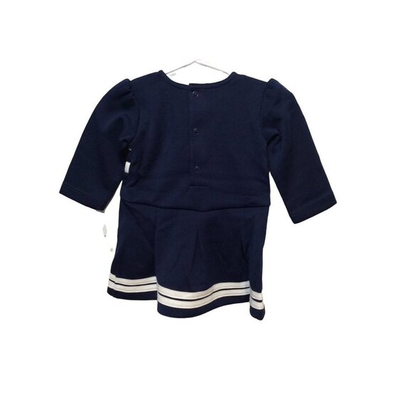 CARTERS Long Sleeve Dress With Seperate Bloomer  3-6 Months Navy White Polyester - Picture 2 of 4